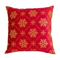thumbnail image 1 of Beautynvta Christmas Pillow Cover, 18x18 Inch Gold Snowflake Printed Throw Pillowcase, Red Xmas Pillow Cover, Soft Plush Holiday Cushion Cover for Sofa Couch Bed Home Decor, 1 of 6
