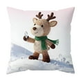 thumbnail image 1 of Beautynvta Christmas Pillow Cover, 18x18 Inch, Winter Reindeer Pattern Decorative Throw Pillow Case, Soft Fabric Holiday Cushion Cover for Sofa Coush Bed Home Decor, 1 of 6