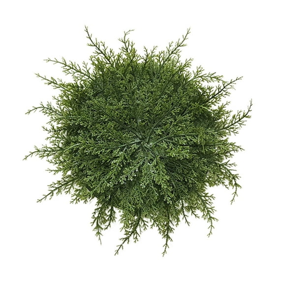 Beautynvta Christmas Placemat, 15.75'' Round Artificial Cedar Place Mat, Fake Greenery Plants Branches Mats, Winter Wreath Dining Table Mats for Xmas Party Decorations