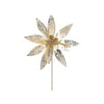 thumbnail image 1 of Beautynvta Christmas Poinsettia Flower, 11.8'' Glitter Poinsettia Flower Bouquet Xmas Tree Ornament for Home Flower Arrangement Xmas Wreath Garland Ornament, Gold, 1 of 6