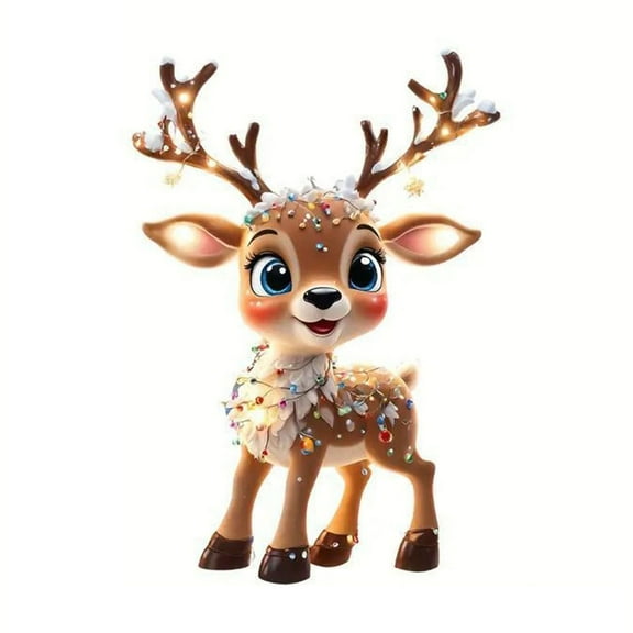 Beautynvta Christmas Reindeer Decorations, 3.15'' Glitter Painted Reindeer Hanging Ornaments Acrylic Pendant Personauzed Christmas Ornaments Christmas Tree Decorations