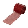 thumbnail image 1 of Beautynvta Christmas Ribbon, 14.93 Ft x 2.5 Inch, Red Glitter Sheer Mesh Fabric Ribbon, Xmas Wired Ribbon Roll for Winter Wreath Bow Making DIY Crafts Gift Wrapping, 1 of 3