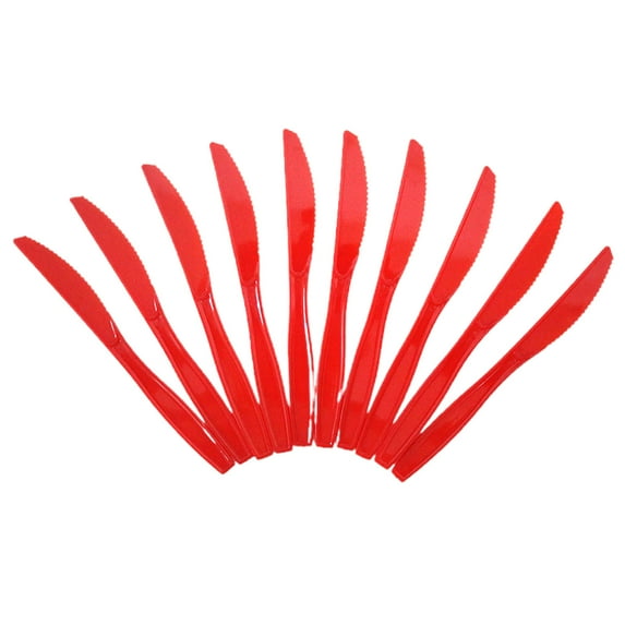 Beautynvta Christmas Snowman Party Tableware Set, Winter Snowman Dinnerware Kit, Disposable Plastic Knives for Merry Christmas Winter Holiday Party Decoration , Serve 10