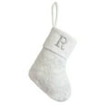 thumbnail image 1 of Beautynvta Christmas Stocking, 9'' White Velvet Soft Plush Letter Christmas Stockings, Xmas Personalized Embroidered Letter Stockings for Christmas Tree Fireplace Holiday Decorations, (R), 1 of 6