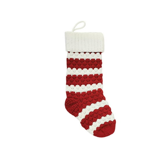 Beautynvta Christmas Stockings, 18'' Large Red White Striped Christmas Stockings, Farmhouse Personalized Knitted Xmas Stockings for Fireplace Holiday Christmas Party Family Decor