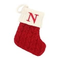 thumbnail image 1 of Beautynvta Christmas Stockings with Initials, 7'' Small Embroidered Letter Knit Red White Christmas Stocking, Personalized Letter Stockings for Christmas Xmas Tree Holiday Fireplace, N, 1 of 2