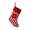 thumbnail image 1 of Beautynvta Christmas Stockings with Initials, Letter S Embroidered Xmas Stockings, Red White Striped Knitted Xmas Stockings for Fireplace Holiday Party Family Decor, 1 of 6