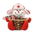 thumbnail image 1 of Beautynvta Christmas Storage Basket, Cute Snowman Candy Bowl, Xmas Rattan Woven Snack Container Snack Food Tray for Winter Kitchen Restaurant Table Display Decor, 1 of 6