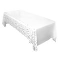 thumbnail image 1 of Beautynvta Christmas Tablecloth Decoration, Disposable Plastic White Party Tablecloth, Silver Stars Decor, Winter Rectangular Table Cover for Party Decoration, 54x108 Inch, 1 of 6