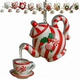 thumbnail image 1 of Beautynvta Christmas Teapot Ornaments, 3.15'' Vintage Christmas Tea Cup Pot Hanging Ornaments, Personalized Acrylic Pendant, Christmas Tree Decorations, Xmas Gifts, 1 of 3