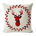 thumbnail image 1 of Beautynvta Christmas Throw Pillow Cover, 18x18 Inch Christmas Tree Reindeer Plaid Decorative Pillow Covers, Linen Cushion Covers for Couch Sofa Bed, Home Boho Decor, 1 of 6