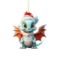 thumbnail image 1 of Beautynvta Christmas Tree Ornament, Cute Acrylic Cartoon Dragon Pendant with Christmas Hat, Christmas Hanging Ornament, Xmas Gift Pendant, Christmas Decorations, 1 of 6