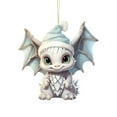 thumbnail image 1 of Beautynvta Christmas Tree Ornament, Cute Acrylic Cartoon Dragon Pendant with Christmas Hat, Christmas Hanging Ornament, Xmas Gift Pendant, Christmas Decorations, 1 of 6