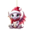 thumbnail image 1 of Beautynvta Christmas Tree Ornament, Cute Acrylic Cartoon Dragon Pendant with Christmas Hat, Christmas Hanging Ornament, Xmas Gift Pendant, Christmas Decorations, 1 of 6