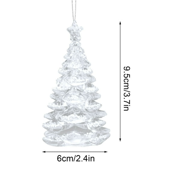 Beautynvta Christmas Tree Ornament, Transparent Acrylic Christmas Tree Reindeer Snowflake Decoration Pendant, Small Pendant Hanging Ornament for Xmas Tree Holiday Decor