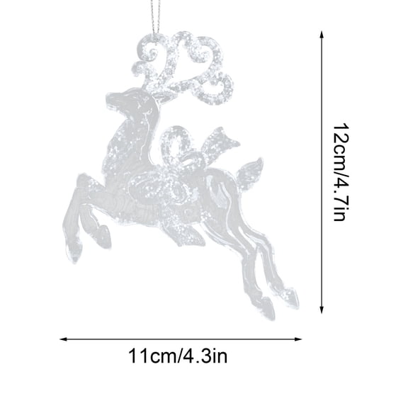 Beautynvta Christmas Tree Ornament, Transparent Acrylic Christmas Tree Reindeer Snowflake Decoration Pendant, Small Pendant Hanging Ornament for Xmas Tree Holiday Decor