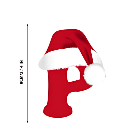 Beautynvta Christmas Tree Ornaments, 26 Letters Christmas Tree Decorative Pendant with Santa Hat, Acrylic Christmas Letter Hanging Ornaments for Xmas Tree Decor,(P)