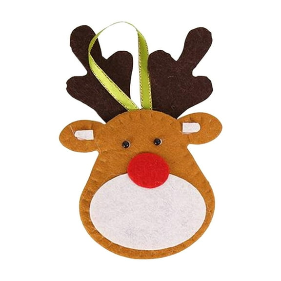 Beautynvta Christmas Tree Ornaments, Cute Non-woven Fabric Christmas Hanging Decor, Flat Snowman Reindeer Pendant, Hanging Ornaments Crafts for Holiday Xmas Decor
