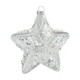 thumbnail image 1 of Beautynvta Christmas Tree Ornaments Decorations, 3.54'' Clear Glitter Painted Christmas Ball Star Hanging Pendants, Xmas Glass Hanging Ornament for Holiday Party Wedding Decor, 1 of 3