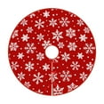 thumbnail image 1 of Beautynvta Christmas Tree Skirt, 27.5'' Winter Red Xmas Tree Skirt Mat with White Snowflakes Pattern, Rustic Xmas Tree Skirts for Xmas Holiday Party Indoor Outdoor Decoration, 1 of 9