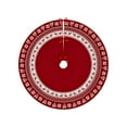 thumbnail image 1 of Beautynvta Christmas Tree Skirt, 35.4'' Red White Christmas Tree Snowflake Reindeer Painted Tree Skirt, Winter Xmas Tree Mat Decorations for Home Party Holiday Decorations, 1 of 6