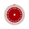 thumbnail image 1 of Beautynvta Christmas Tree Skirt, 35.4'' Red White Snowflake Reindeer Painted Tree Skirt, Winter Xmas Tree Mat Decorations for Home Party Holiday Decorations, 1 of 2