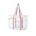 thumbnail image 1 of Beautynvta Clear Beach Bag for Women, Large Clear Tote Bag Travel Bag Storage Bag Swimming Bag Outdoor Beach Bag, Waterproof, Sandproof, Pink, 1 of 2