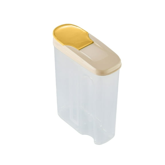 Beautynvta Clear Cereal Container, Airtight Food Storage Container with Flip-Top Lid, Plastic Organizer Dispenser for Grain Flour Rice Nut Snack