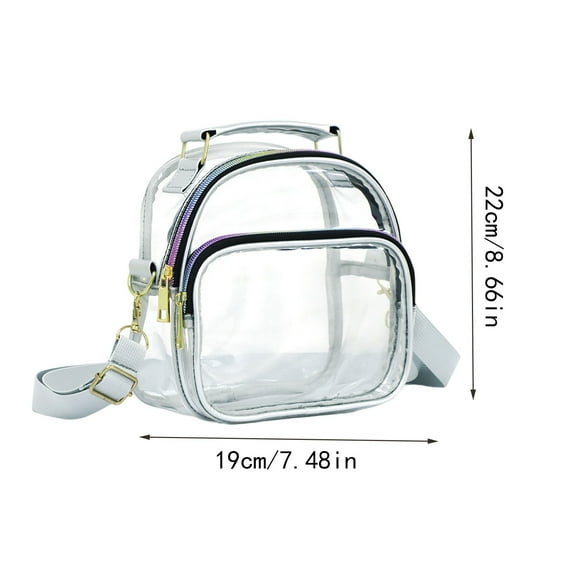 Beautynvta Clear Sling Bag, PVC Chain Crossbody Bag, Lightweight Waterproof Shoulder Bag, Casual Chest Daypack for Hiking, Stadium or Concerts, White