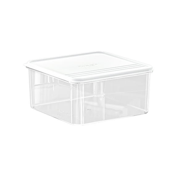 Beautynvta Clear Storage Box for Fridge, Stackable Refrigerator Organizer Bins with Lids, Plastic Storage Bins for Fruit, Vegetable, Drinks, 7x7x3.5 In