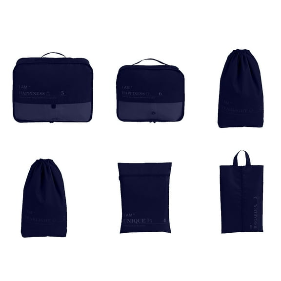 Beautynvta 6 Pcs Packing Cubes for Travel, Lightweight Organizer Bags Set for Suitcases and Carry on Luggage, Travel Accessories for Suitcases, Luggage Compartments, Travel Bags, Navy