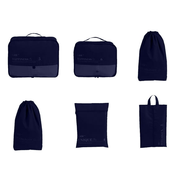 Beautynvta 6 Pcs Packing Cubes for Travel, Lightweight Organizer Bags Set for Suitcases and Carry on Luggage, Travel Accessories for Suitcases, Luggage Compartments, Travel Bags, Navy