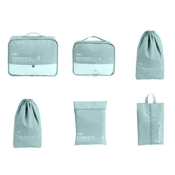 Beautynvta 6 Pcs Packing Cubes for Travel, Lightweight Organizer Bags Set for Suitcases and Carry on Luggage, Travel Accessories for Suitcases, Luggage Compartments, Travel Bags, Blue