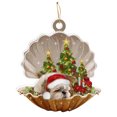 thumbnail image 1 of Beautynvta Clearance Christmas Hanging Ornament, Plastic Shell Dog Hanging Ornament, Christmas Tree Cute Sleeping Dog Pendant for Christmas Tree Outdoor Decor, 3.1" H, 1 of 4