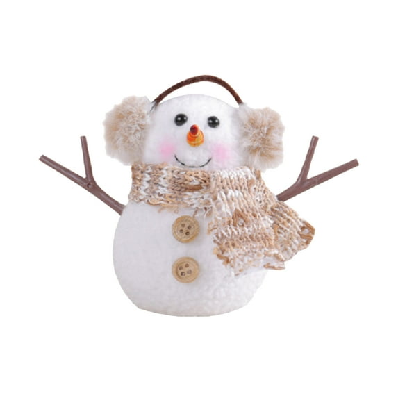 Beautynvta Christmas Ornaments, Plush Snowman with Light Christmas Decoration, Christmas Tree Snowman Doll for Christmas Tree Outdoor Decor, 3.9" H