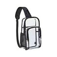 thumbnail image 1 of Beautynvta Clear Sling Bag, Transparent Crossbody Backpack, Multi-Purpose Plastic Shoulder Chest Travel Clear Lightweight Backpack for Hiking Travel, 12" x 6.5" x 3", Black, 1 of 7
