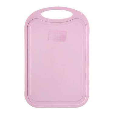 Beautynvta Cutting Boards for Kitchen, Plastic Cutting Boards for Kitchen Dishwasher Safe with Easy Grip Handle Grinding Area and Juices Grooves, 12.6" x 8.27", Pink