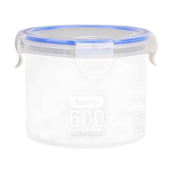 Beautynvta Food Storage Containers with Lids, Plastic Snack Cereal Containers for Kitchen Pantry Organization and Storage for Cereal, Dry Food Flour Sugar, 600ML