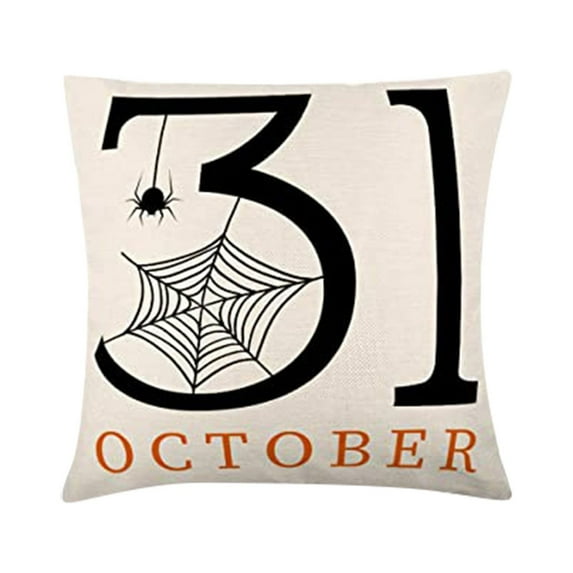 Beautynvta Halloween Pillow Covers, Ghost Print Square Cushion Cover, Halloween Sofa Pillow Case for Sofa Couch Bed, 17.7" x 17.7"