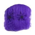 thumbnail image 1 of Beautynvta Clearance Halloween Spider Web with 2 Scary Spider Decorations, Rayon Large Fake Spider Web for Yard Party Lawn Garden Indoor Decor, 400 Ft, 2Pcs, Purple, 1 of 1