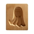 thumbnail image 1 of Beautynvta Halloween Wooden Ghost Shaped Cookie Molds for Baking, Carved Wooden Biscuit Mold Baking Mold, Embossing Craft Decorating Baking Tool, 4" x 3.1", Brown, 1 of 6