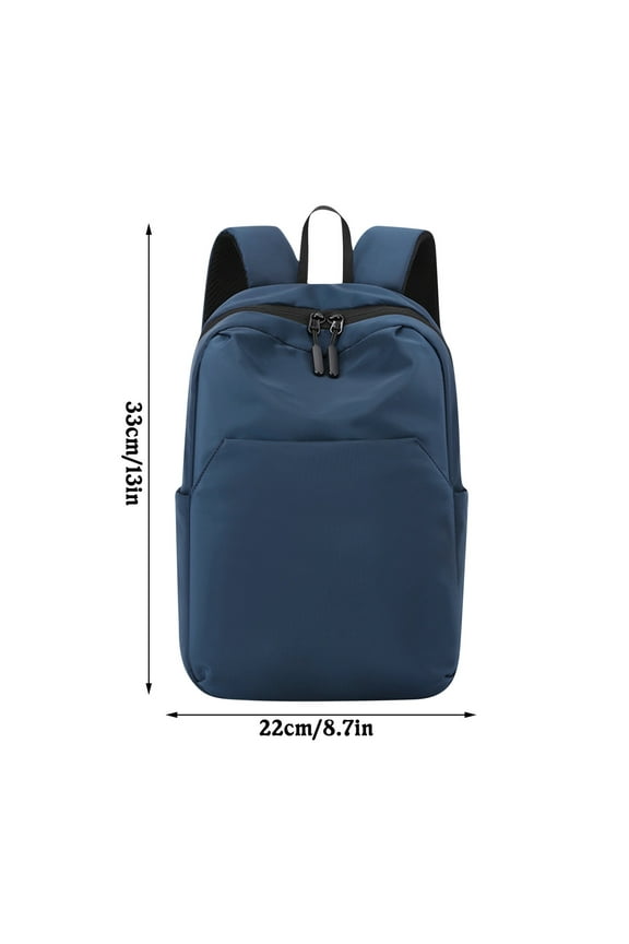 Leisure Backpack, Solid Color Nylon Bag with Strong Load-Bearing Capacity, Adult Lightweight Backpack for Travel Hiking, 8.7" x 13", Blue
