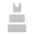 thumbnail image 1 of Beautynvta Memory Foam Bath Mat Set, 3 Pieces Quick-Dry Absorbent Bath Mats and U-Shaped Contour Rug for Bathroom, Non-Slip and Soft Comfortable, Gray, 1 of 8
