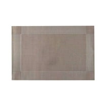 Beautynvta Clearance Placemats Set of 6 Washable Place Mats for Dining Table, Waterproof Wipeable Vinyl Woven Table Runner Heat Resistant Indoor Outdoor, 17.7" x 11.8", Khaki