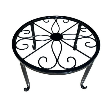 Beautynvta Clearance Plant Stands, Metal Flower Pot Heavy Duty Holder for Large and Heavy Garden Flower Pots, Stable and Balanced, 9.5" x 5.1", Black
