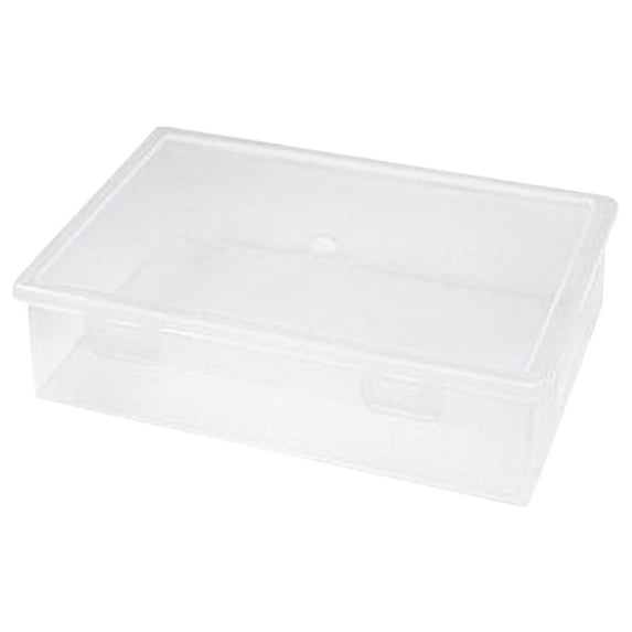 Beautynvta Plastic Storage Bins Containers with Lids, Stackable Document Storage Box, Organizing Container for Home, Office Supplies, 8.7" x 6.1" x 2"