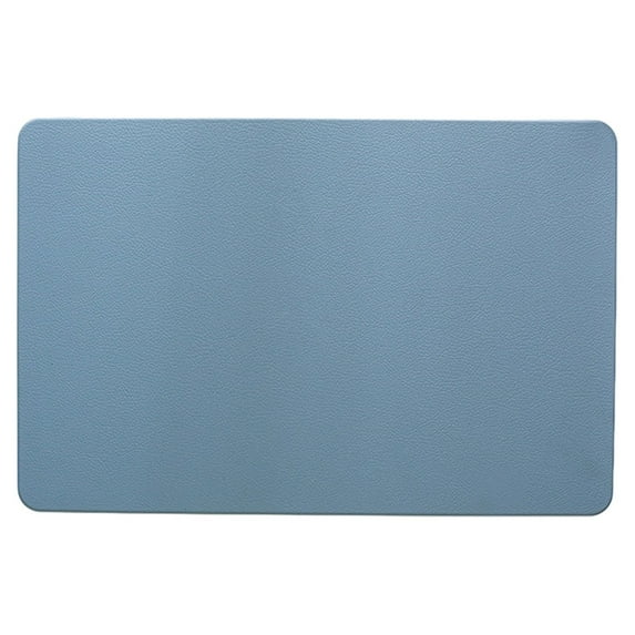 Beautynvta Rectangular Leather Placemats, Heat Resistant Placemats for Dining Table, Double Thickened Enhance Insulation and Conservation Table, Coffee Mats, 11.8" x 17.7", Blue
