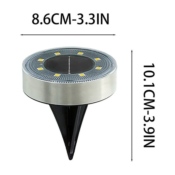 Beautynvta Solar Ground Lights, Solar Lights Outdoor Waterproof Stainless Steel Flat Pathway Lights, Ground Mounted Lamp, Disk Solar Deck Lights for Pathway Yard, Warm White Light