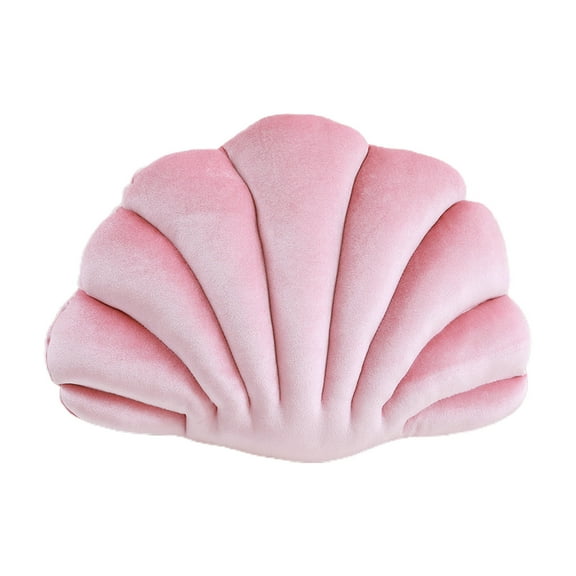 Beautynvta Throw Pillows Seashell Decorative Pillow, Soft Cotton Insert Beach Sea Ocean Themed Plush Pillow Cushion for Couch Bed Living Room, Pink
