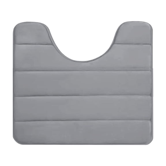 Beautynvta Toilet Mat U Shaped Memory Foam Toilet Bath Mat, Comfortable and Water Absorption, Non-Slip Machine Washable and Easier to Dry for Bathroom Commode Contour Rug,16" x 20", Gray